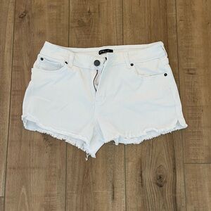 STS Blue White Jean Shorts with Frayed Hem